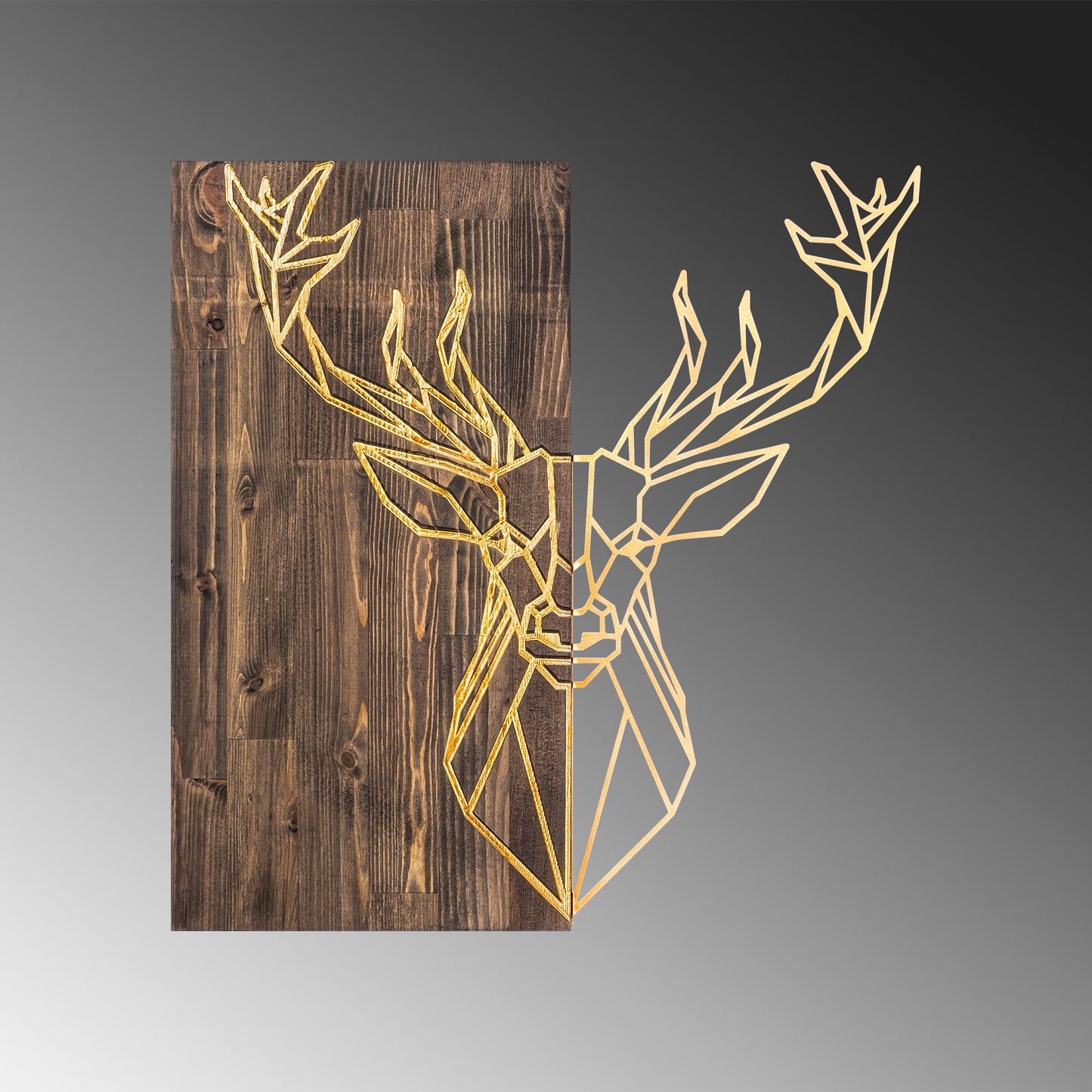 Drvena zidna dekoracija, Deer1 - Gold