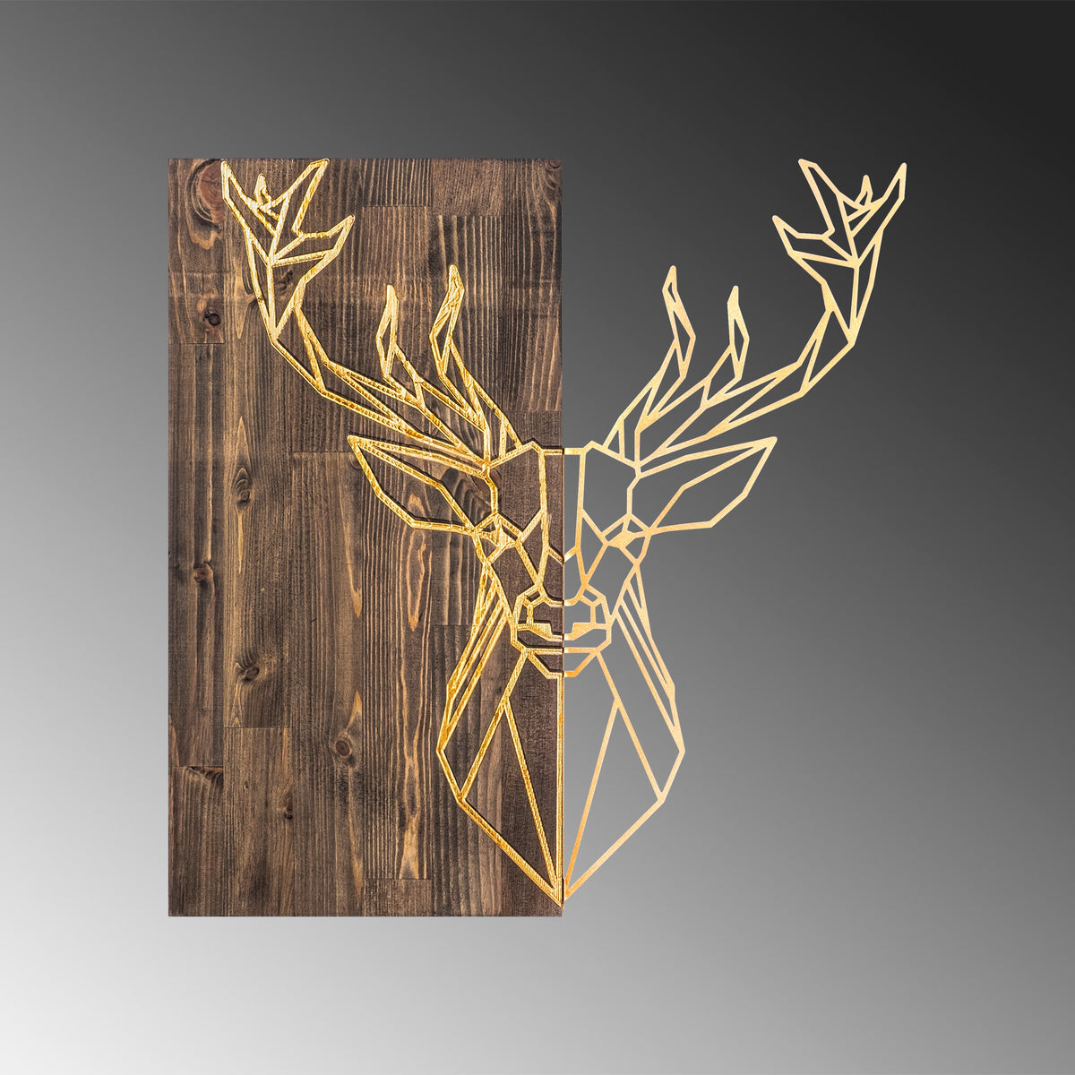 Drvena zidna dekoracija, Deer1 - Gold