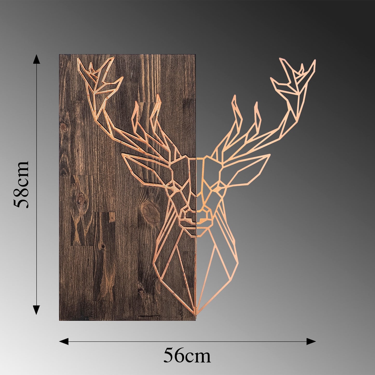 Drvena zidna dekoracija, Deer1 - Copper