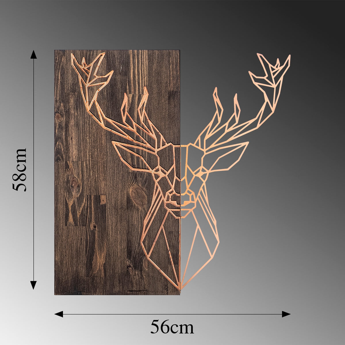 Drvena zidna dekoracija, Deer1 - Copper