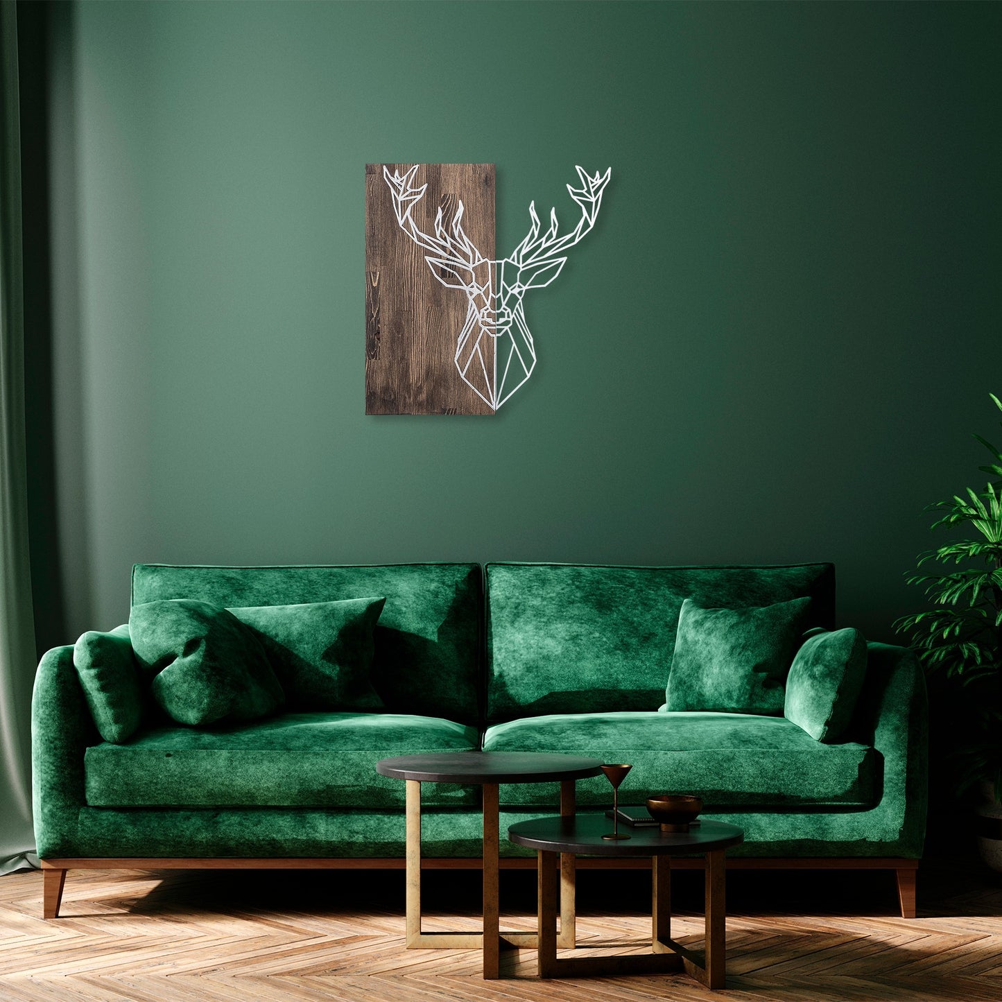 Drvena zidna dekoracija, Deer1 - Silver