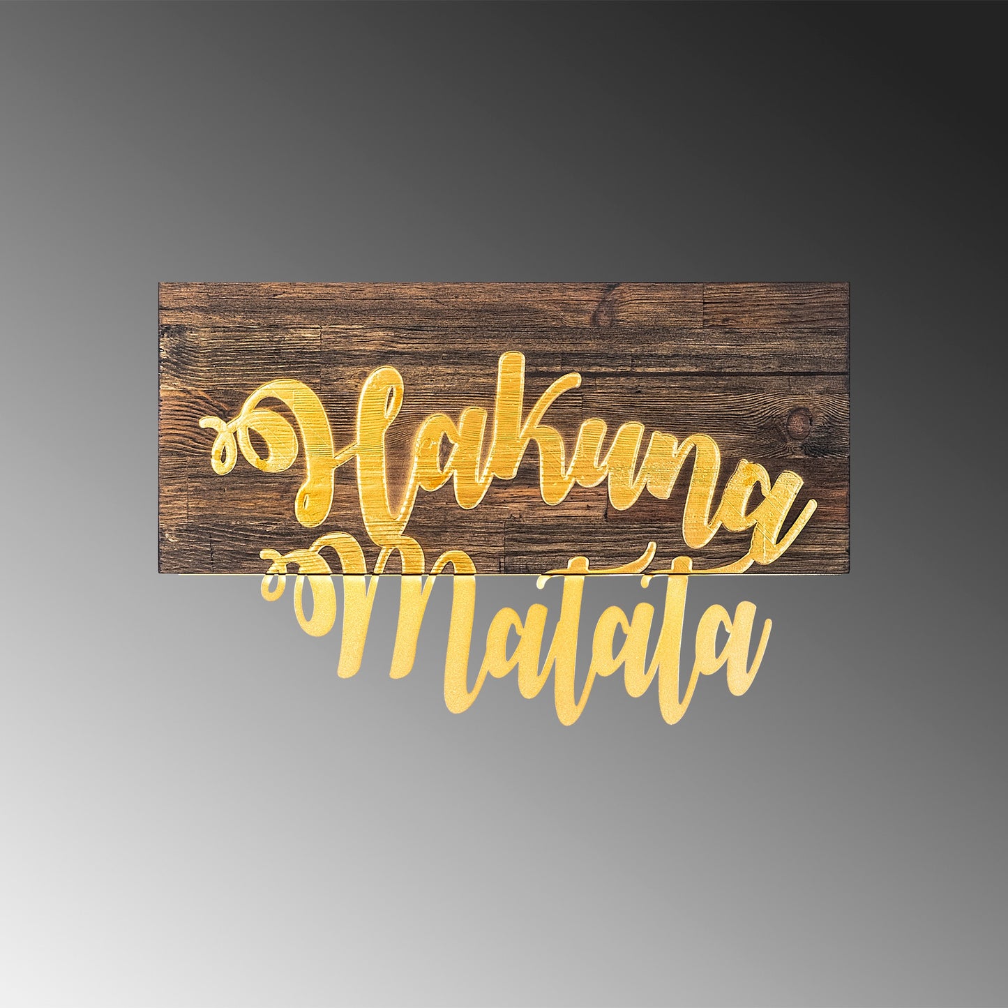 Drvena zidna dekoracija, Hakuna Matata Metal Decor - Gold