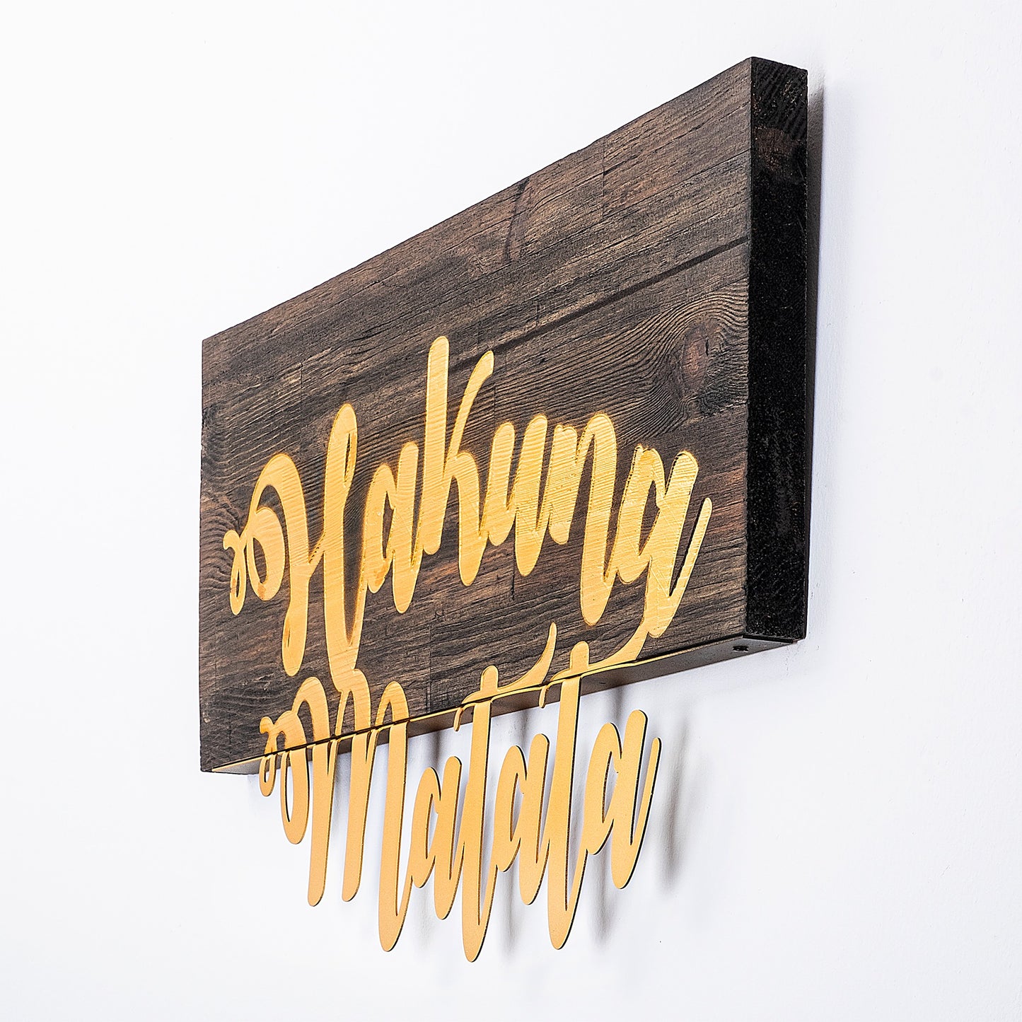 Drvena zidna dekoracija, Hakuna Matata Metal Decor - Gold