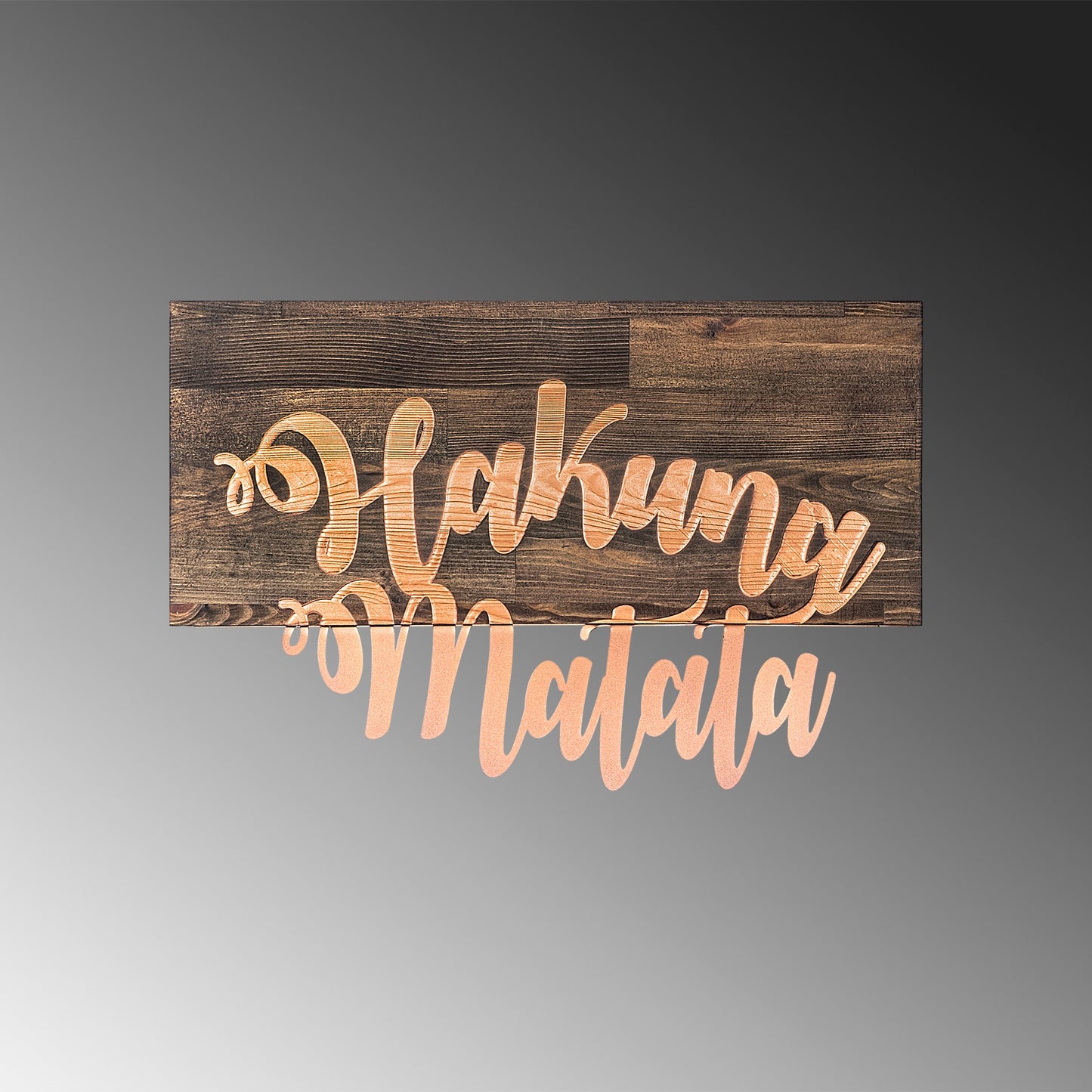 Drvena zidna dekoracija, Hakuna Matata Metal Decor - Copper