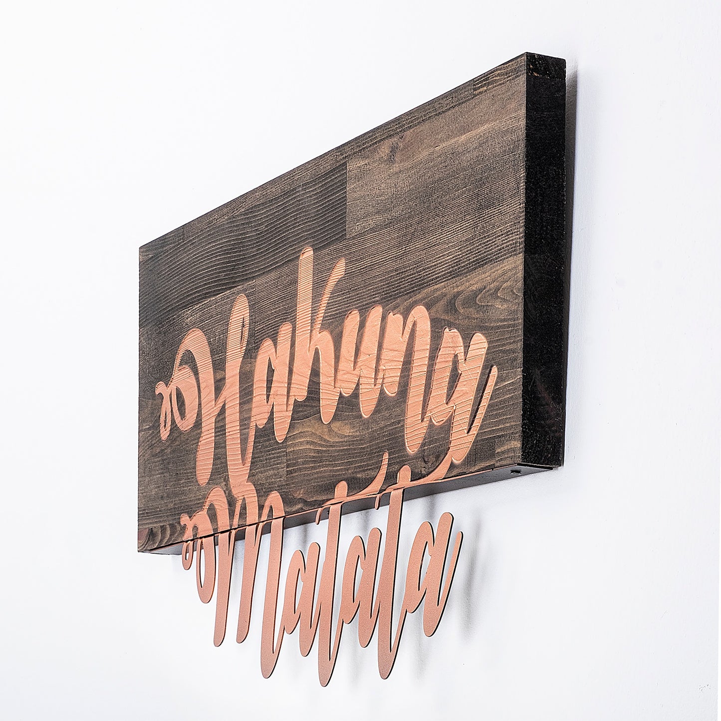 Drvena zidna dekoracija, Hakuna Matata Metal Decor - Copper