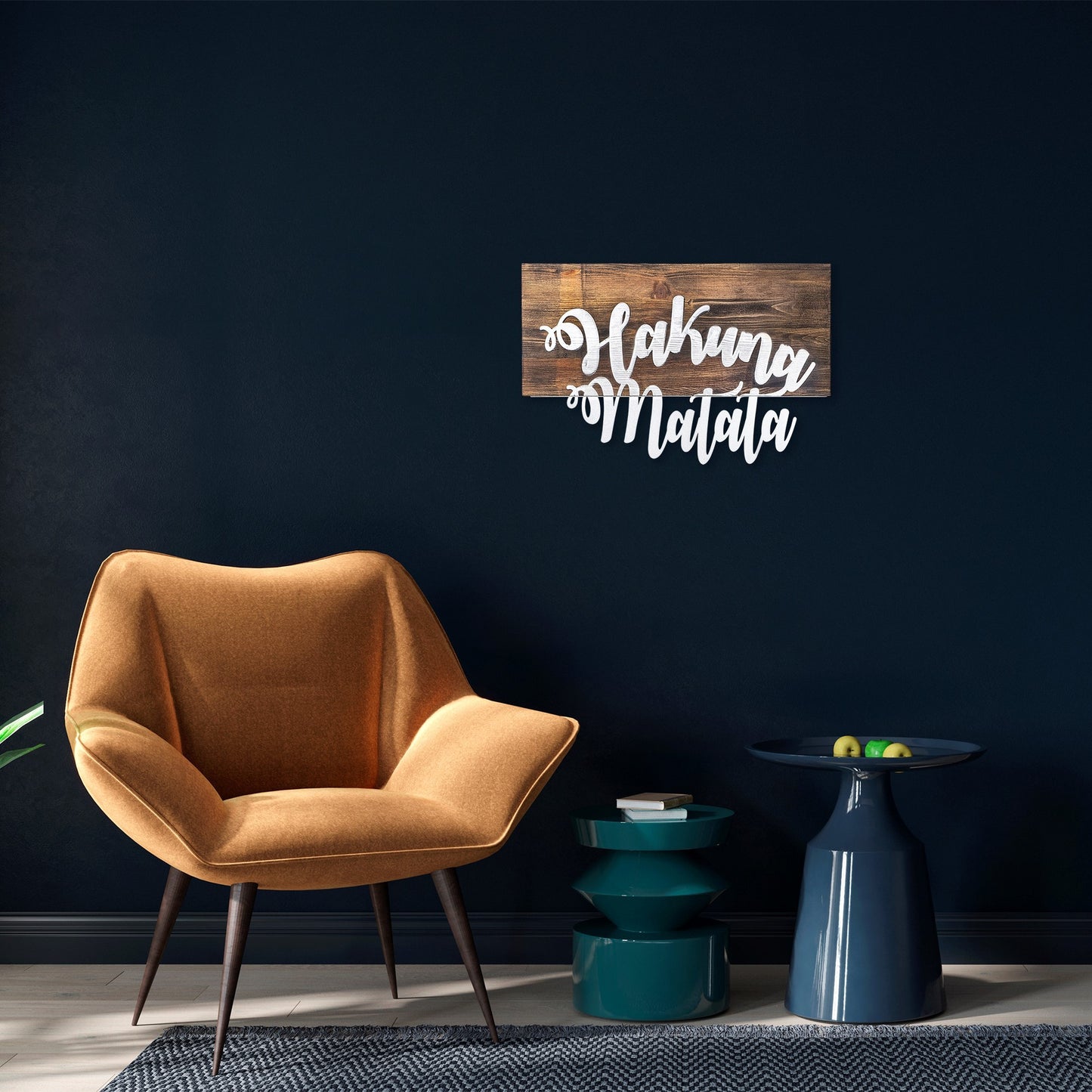 Drvena zidna dekoracija, Hakuna Matata Metal Decor - Silver