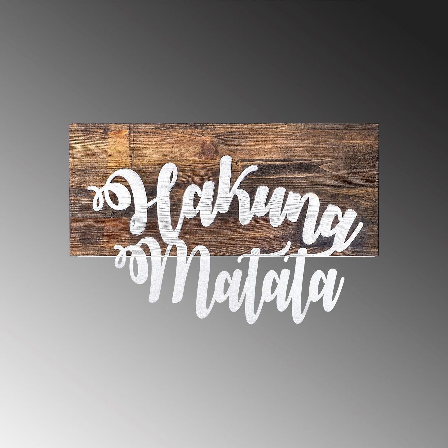 Drvena zidna dekoracija, Hakuna Matata Metal Decor - Silver