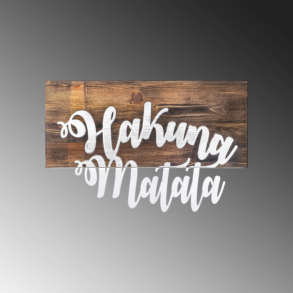 Drvena zidna dekoracija, Hakuna Matata Metal Decor - Silver