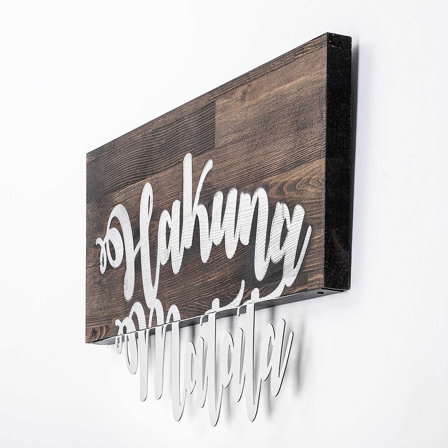 Drvena zidna dekoracija, Hakuna Matata Metal Decor - Silver