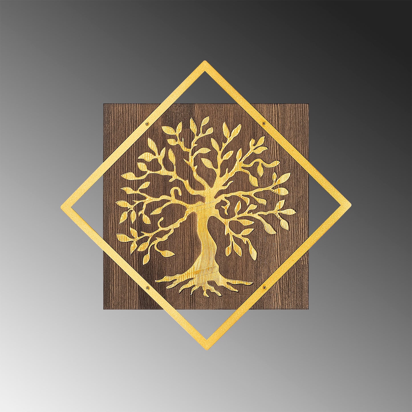 Drvena zidna dekoracija, Tree v2 - Gold