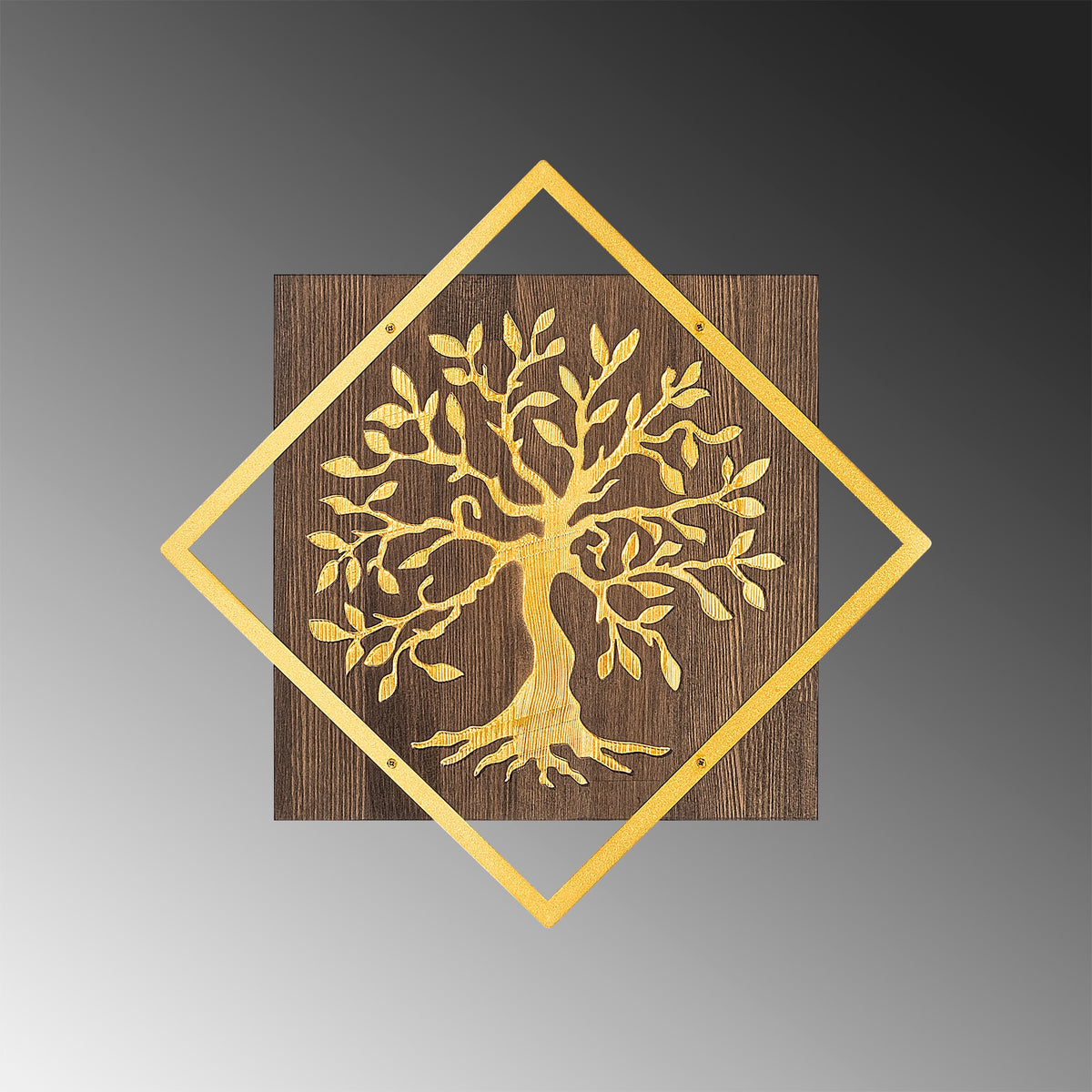 Drvena zidna dekoracija, Tree v2 - Gold