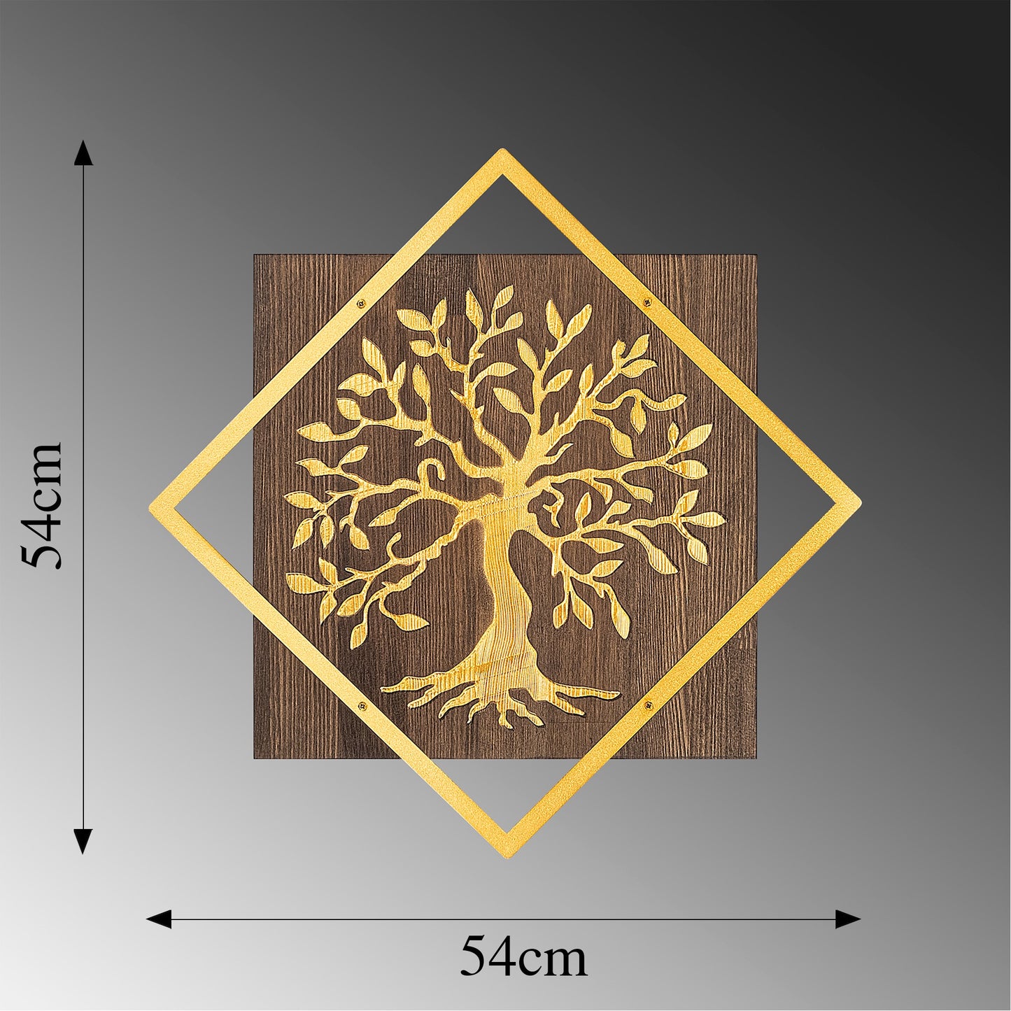 Drvena zidna dekoracija, Tree v2 - Gold
