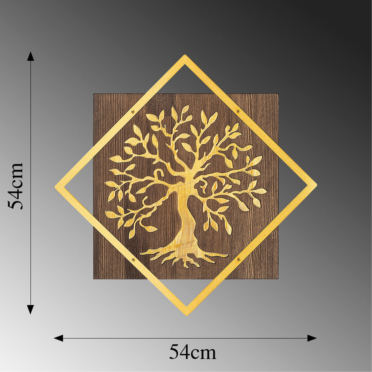 Drvena zidna dekoracija, Tree v2 - Gold