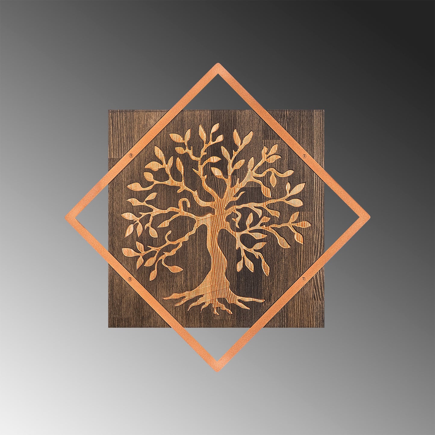 Drvena zidna dekoracija, Tree v2 - Copper