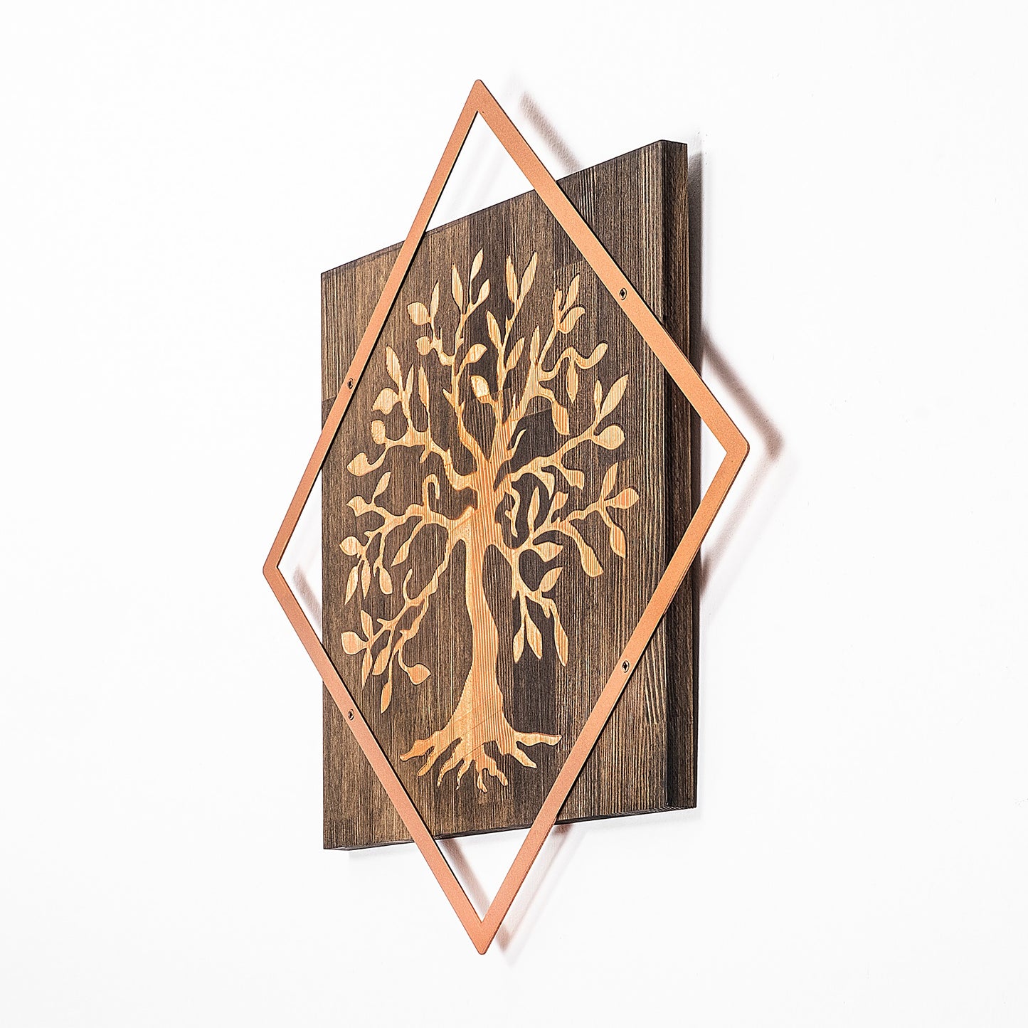 Drvena zidna dekoracija, Tree v2 - Copper