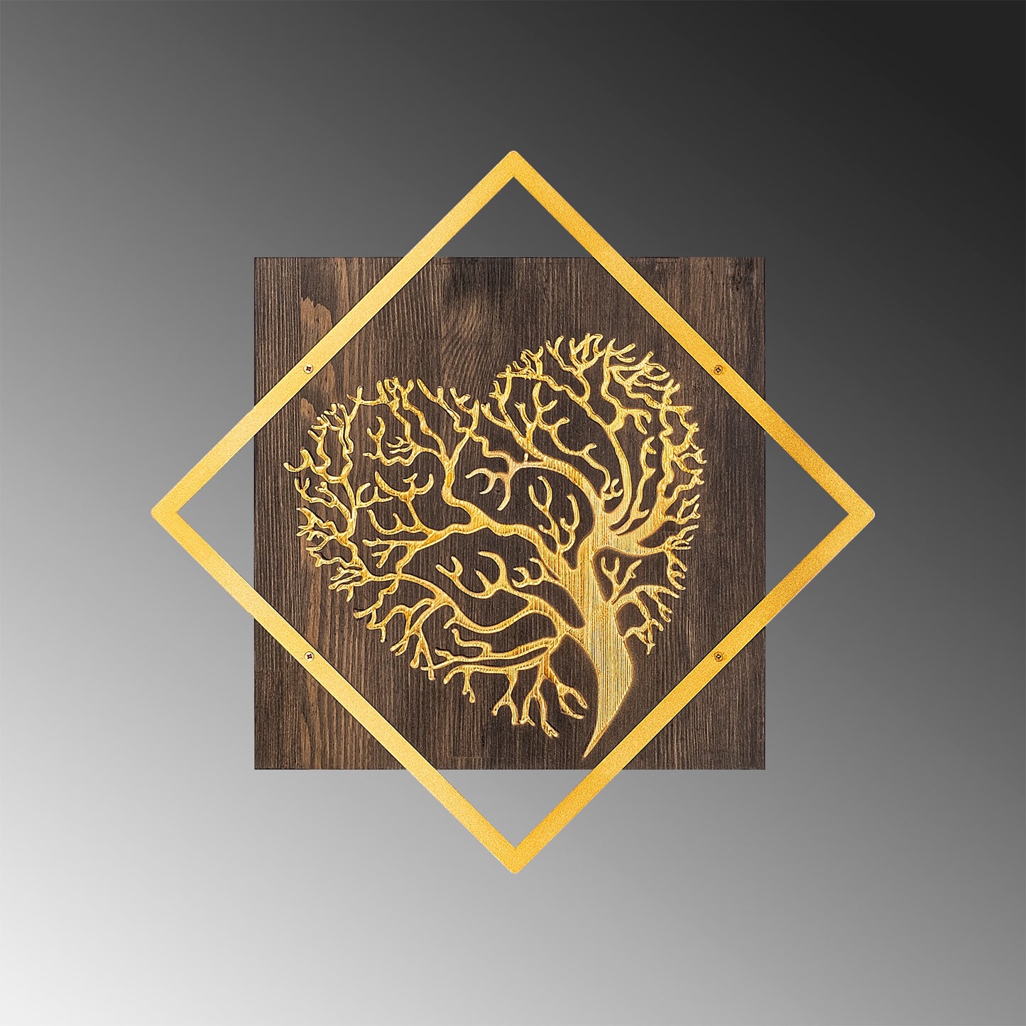 Drvena zidna dekoracija, Tree v3 - Gold