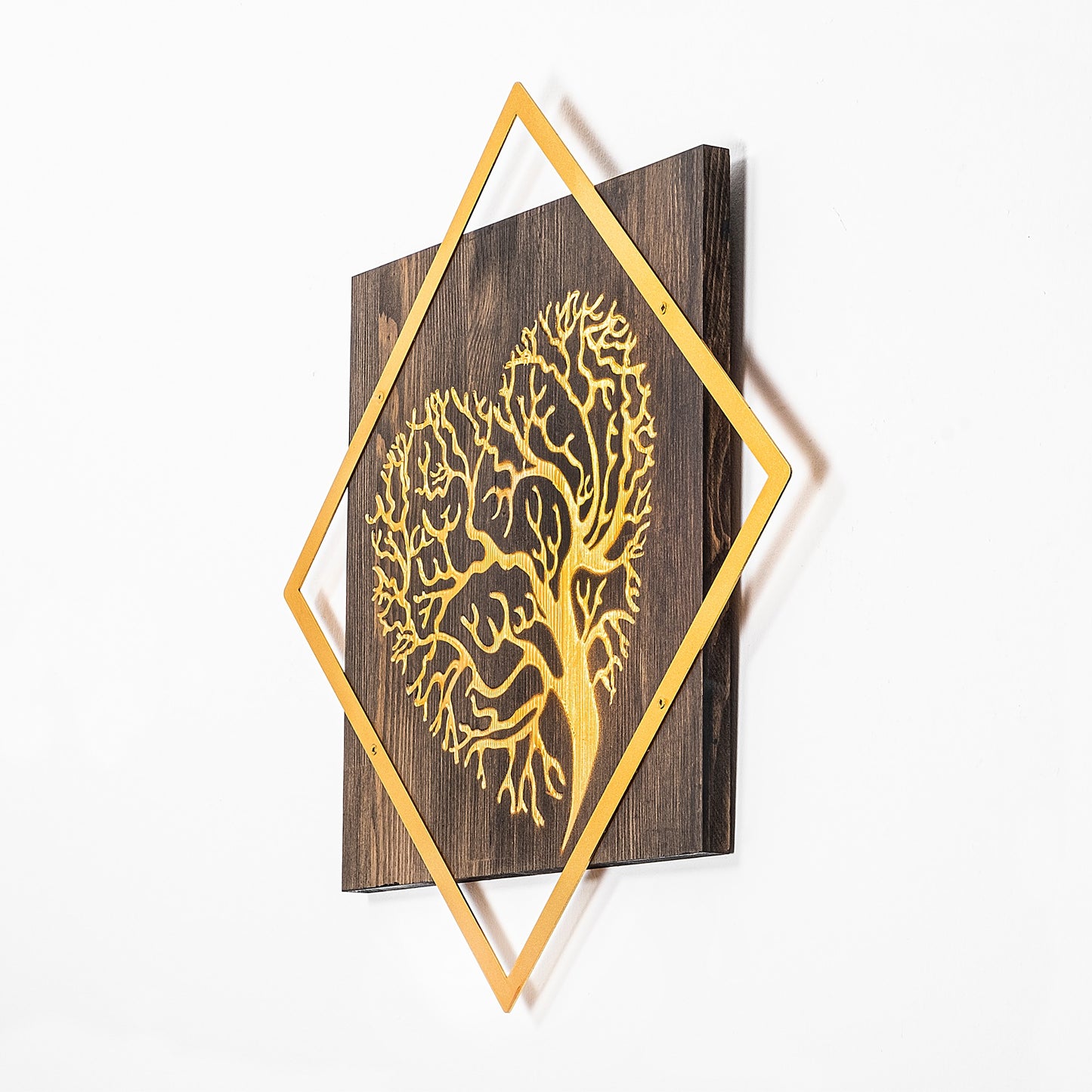 Drvena zidna dekoracija, Tree v3 - Gold