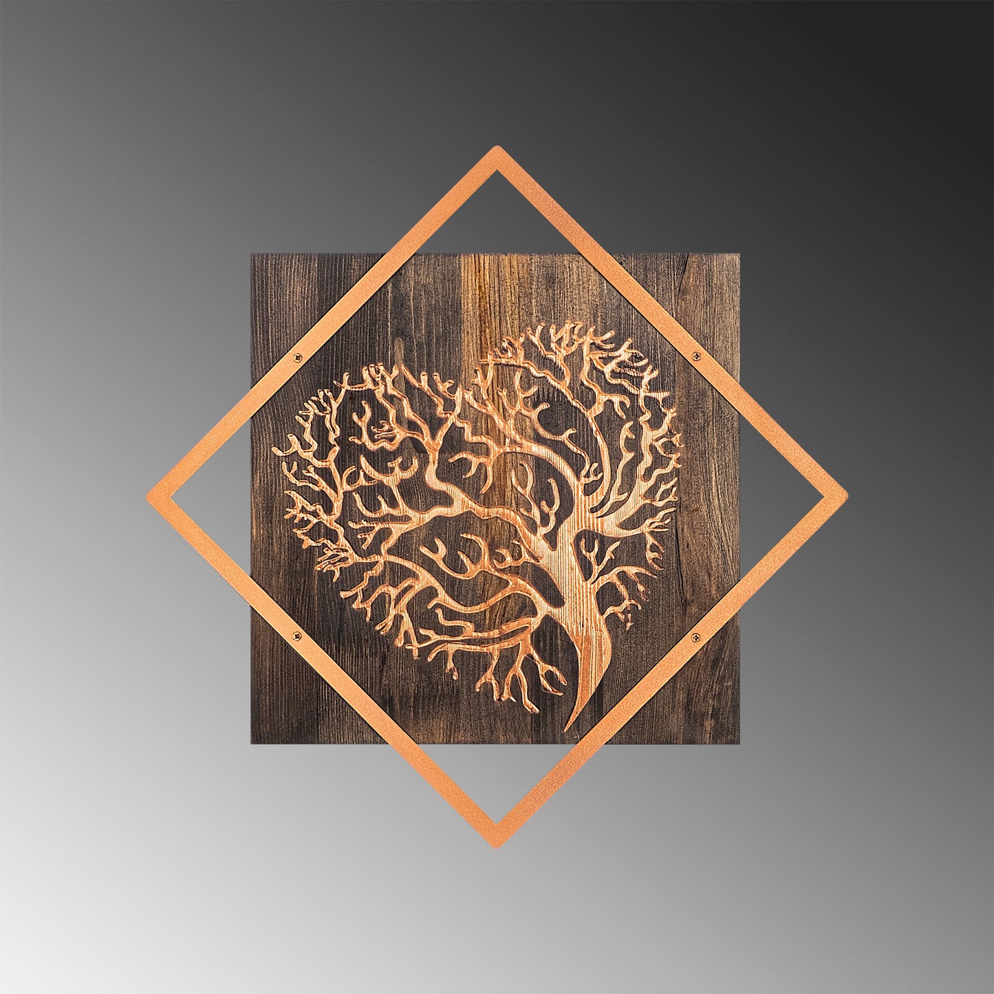 Drvena zidna dekoracija, Tree v3 - Copper
