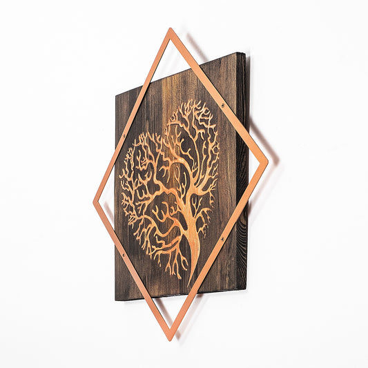 Drvena zidna dekoracija, Tree v3 - Copper