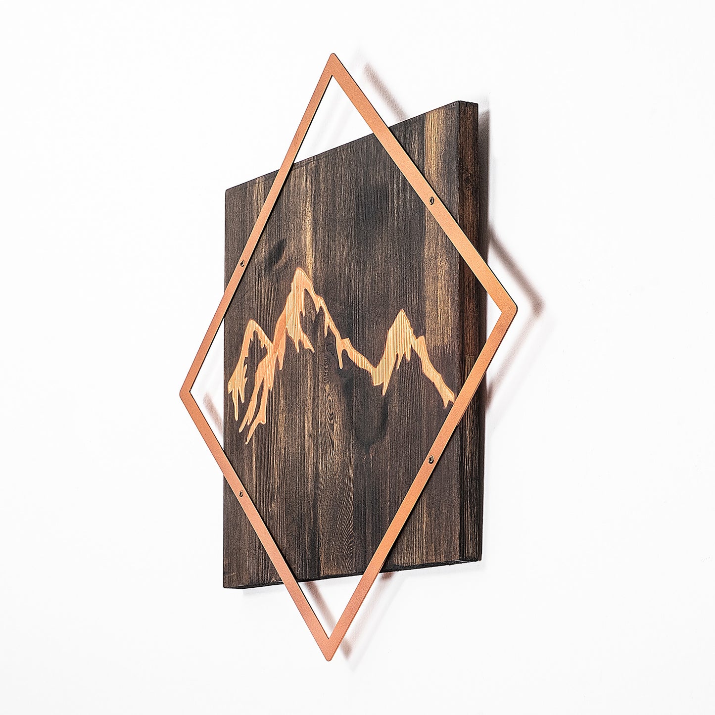 Drvena zidna dekoracija, Mountain - Copper
