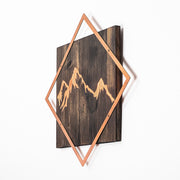 Drvena zidna dekoracija, Mountain - Copper