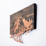 Drvena zidna dekoracija, Mountain v2 - Copper
