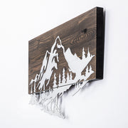 Drvena zidna dekoracija, Mountain v2 - Silver