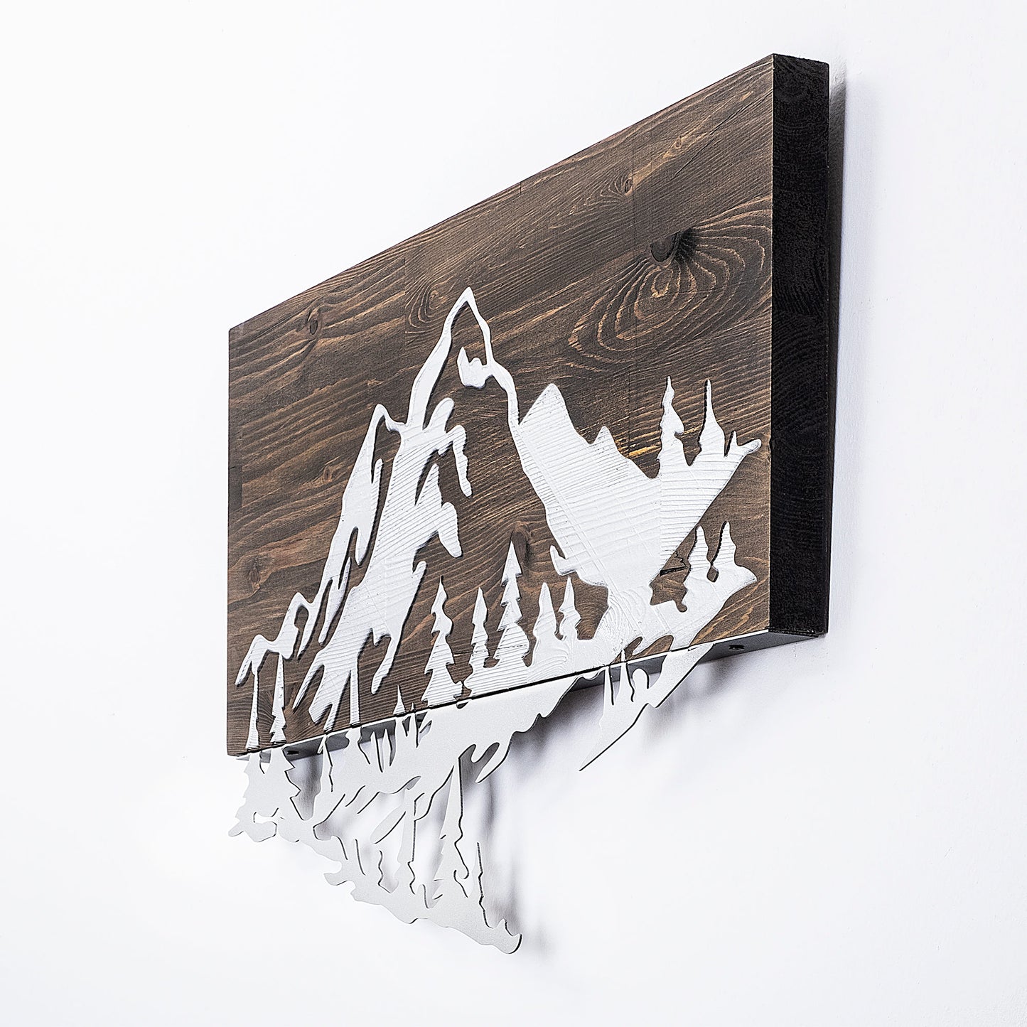 Drvena zidna dekoracija, Mountain v2 - Silver