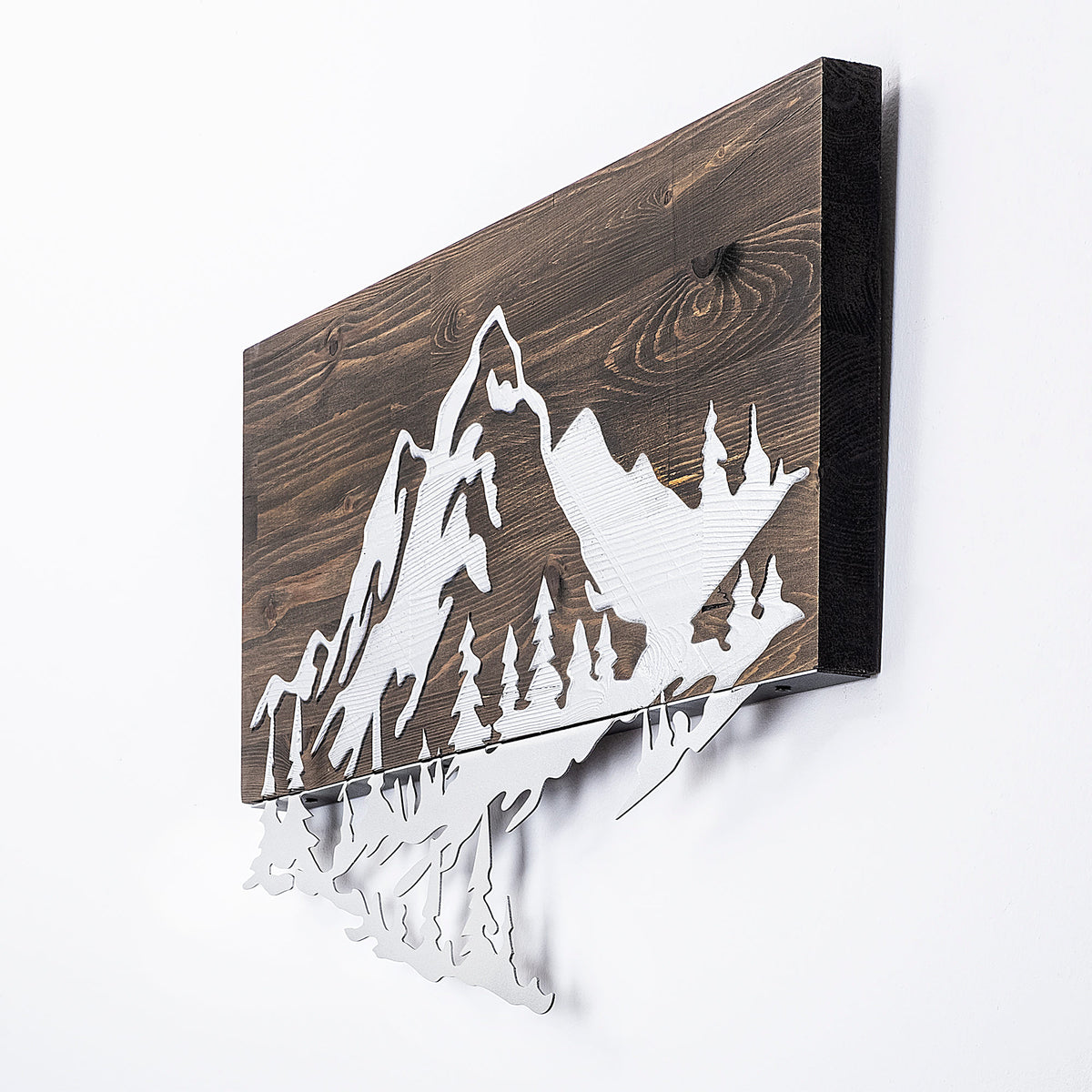 Drvena zidna dekoracija, Mountain v2 - Silver
