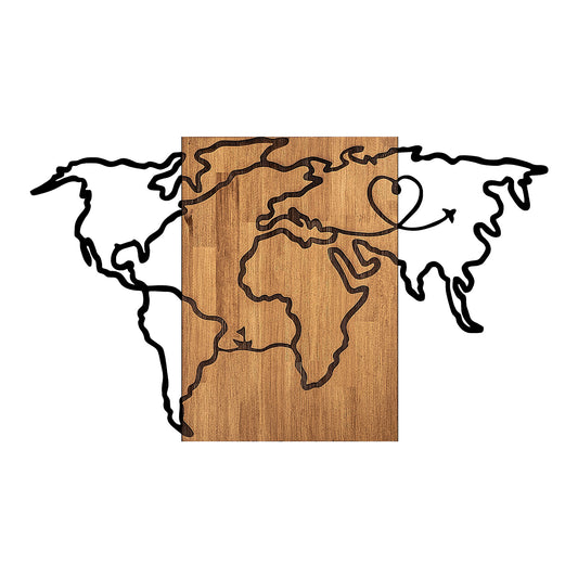 Drvena zidna dekoracija, Wold Map - 316