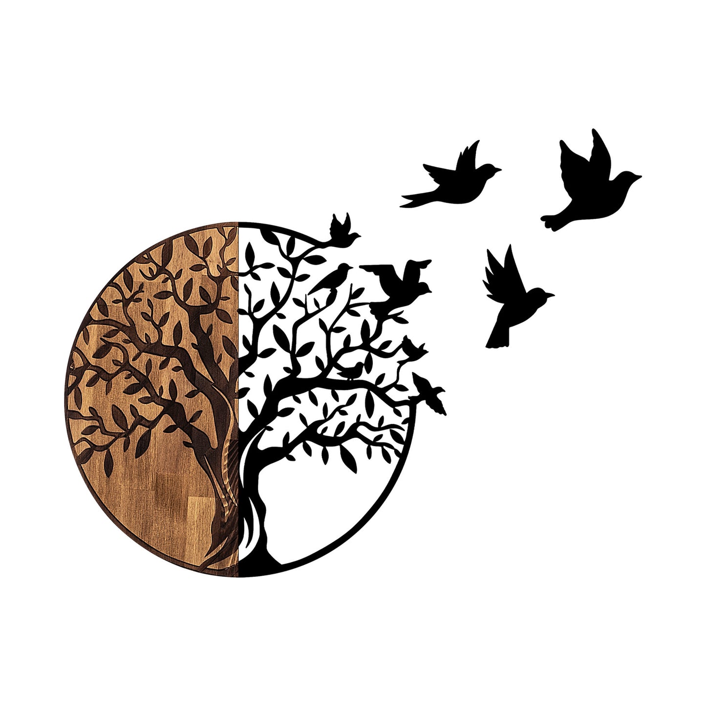 Drvena zidna dekoracija, Tree And Birds - 322