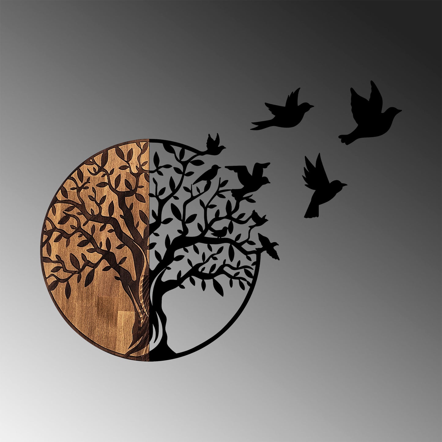 Drvena zidna dekoracija, Tree And Birds - 322