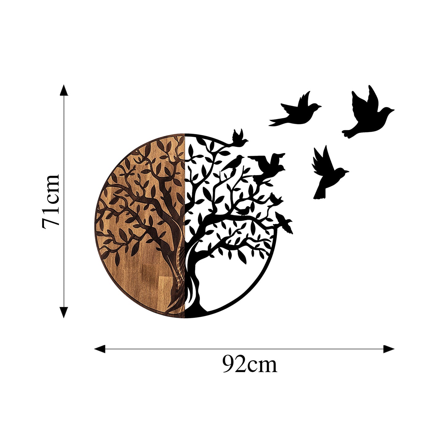 Drvena zidna dekoracija, Tree And Birds - 322