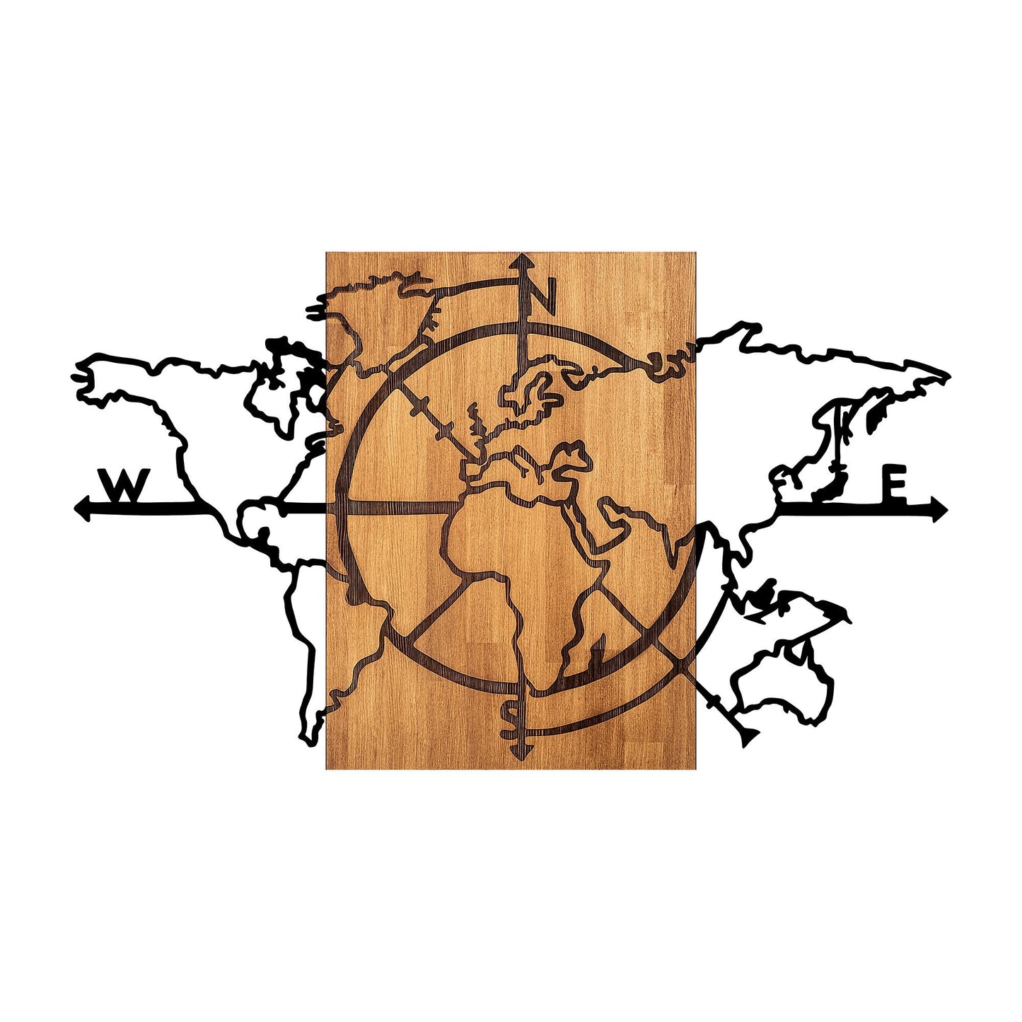 Drvena zidna dekoracija, World Map - 324
