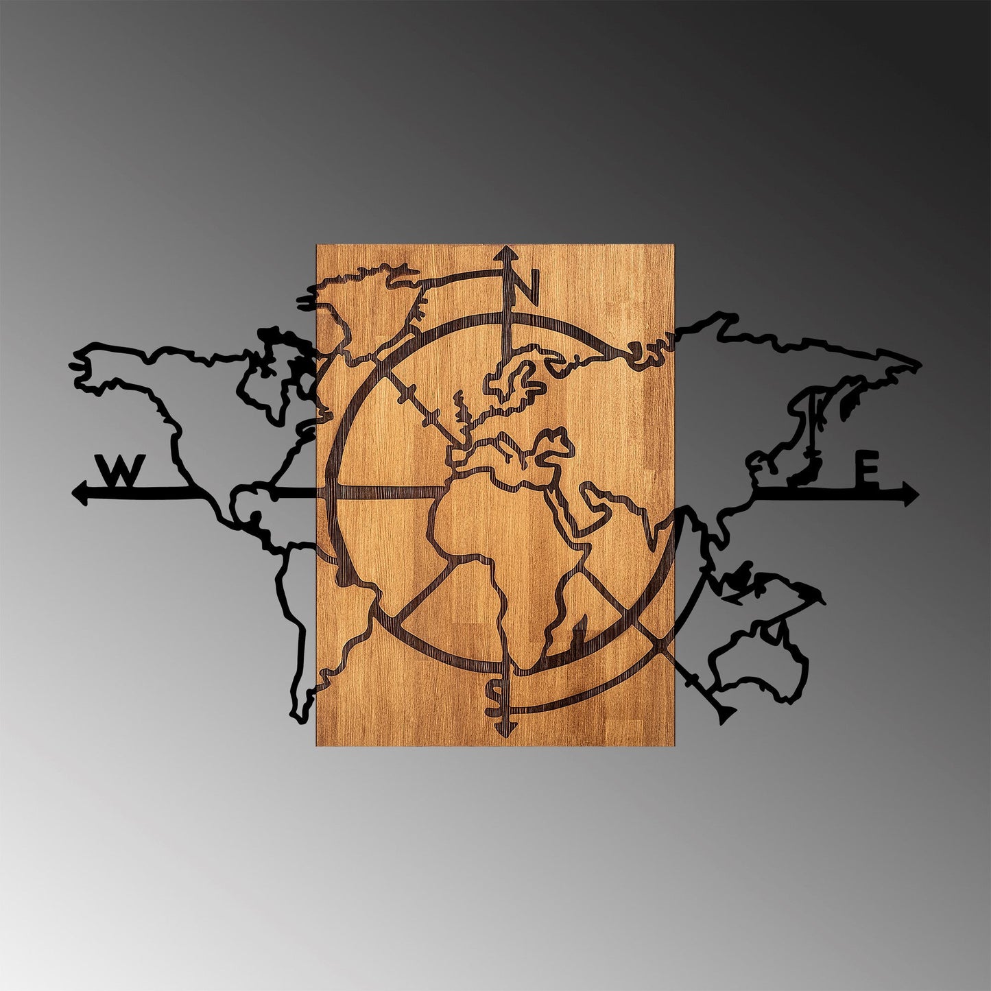 Drvena zidna dekoracija, World Map - 324