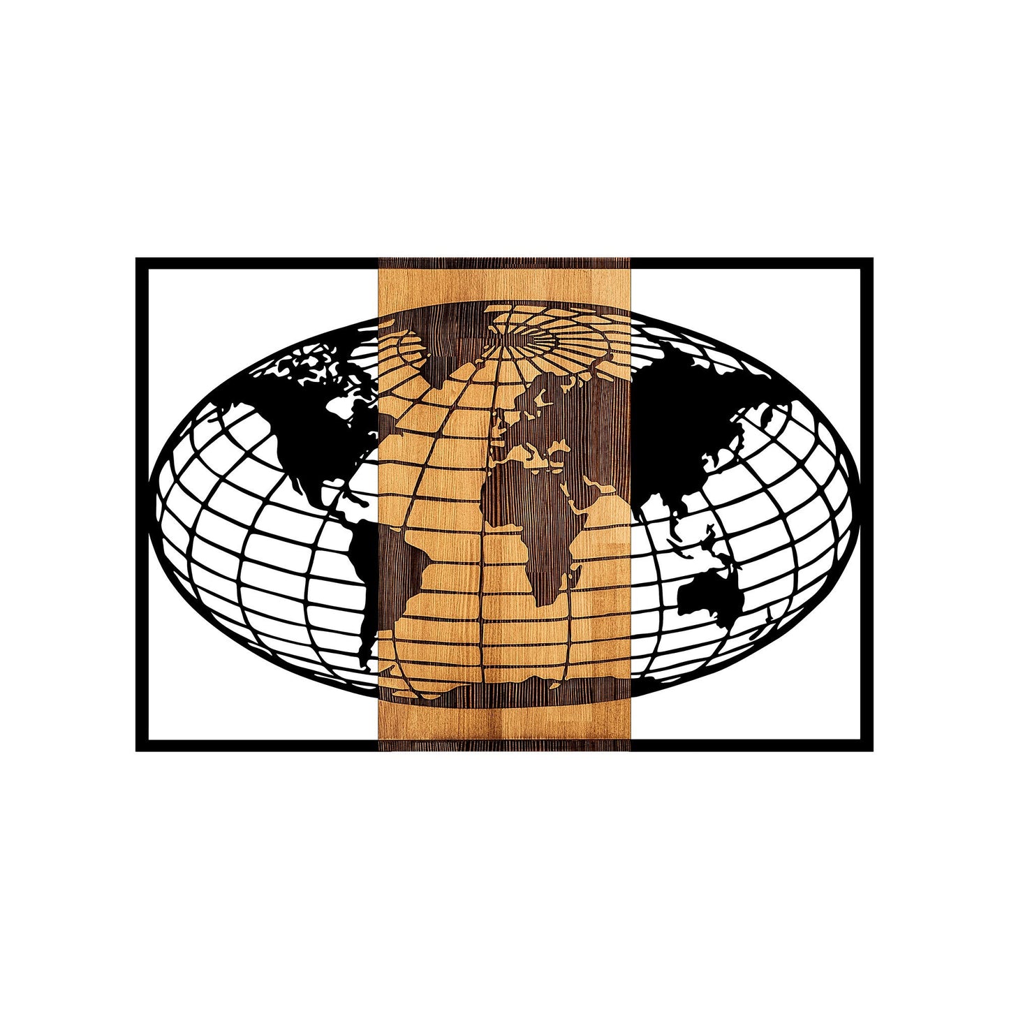 Drvena zidna dekoracija, World Map - 326