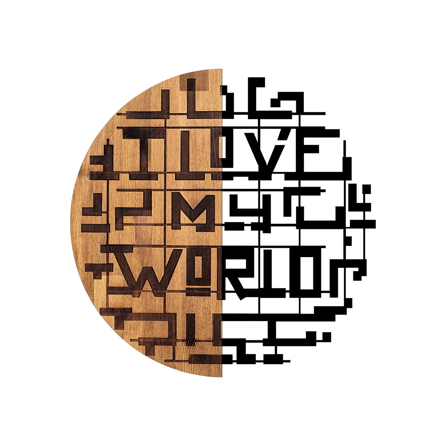 Drvena zidna dekoracija, i Love My World - 330