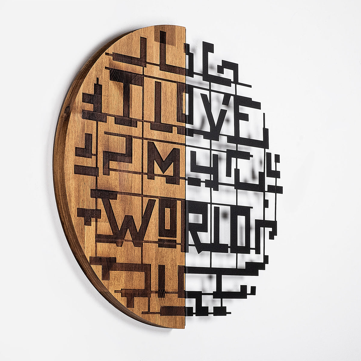Drvena zidna dekoracija, i Love My World - 330
