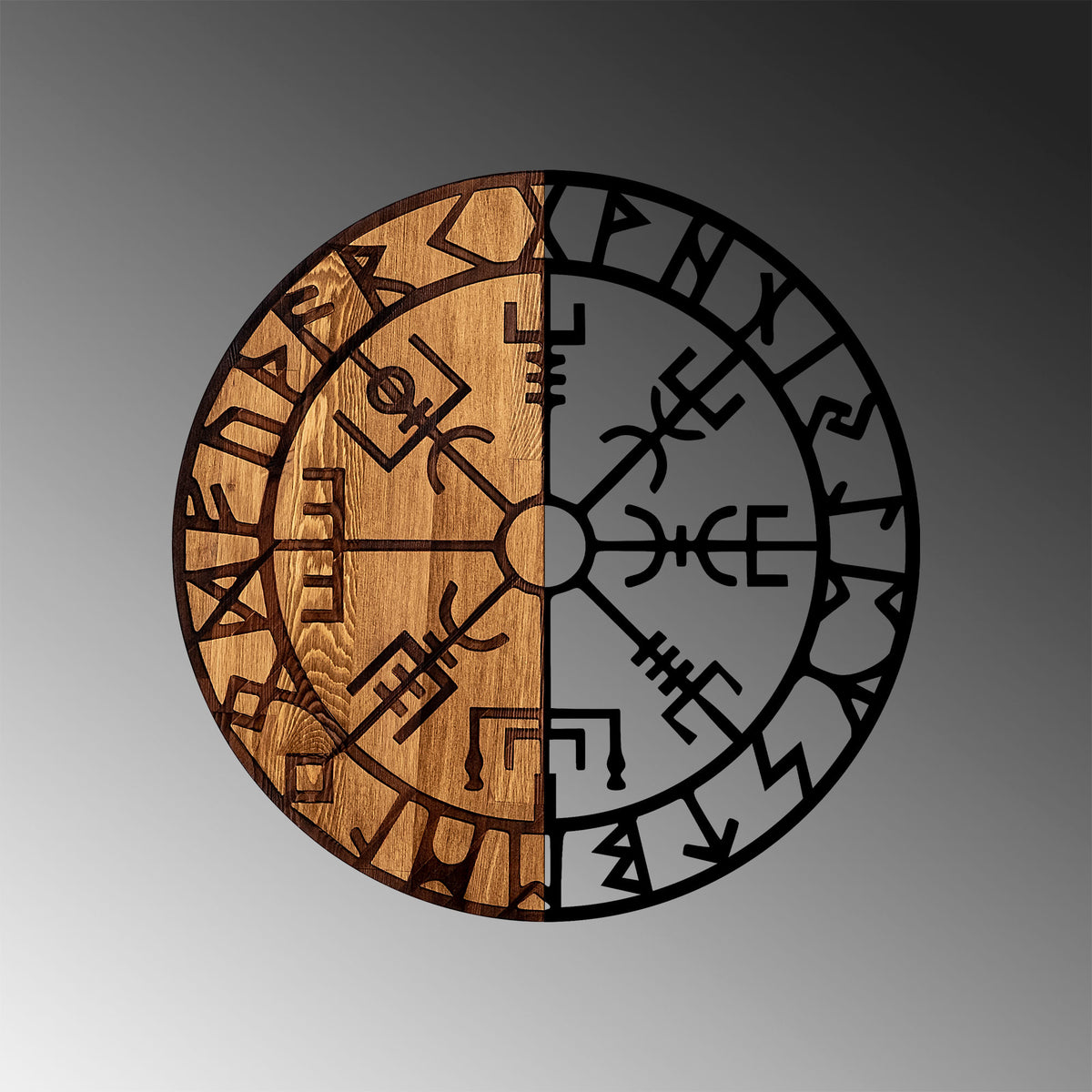 Drvena zidna dekoracija, Vegvisir - 331