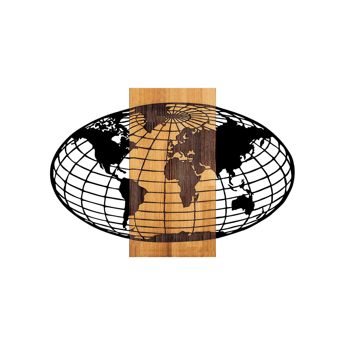 Drvena zidna dekoracija, Wold Map - 332
