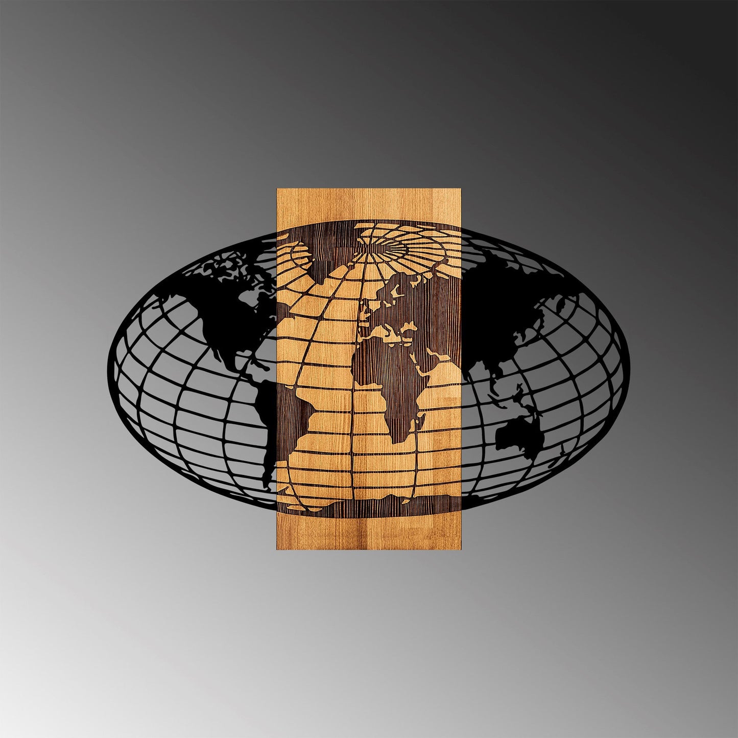 Drvena zidna dekoracija, Wold Map - 332