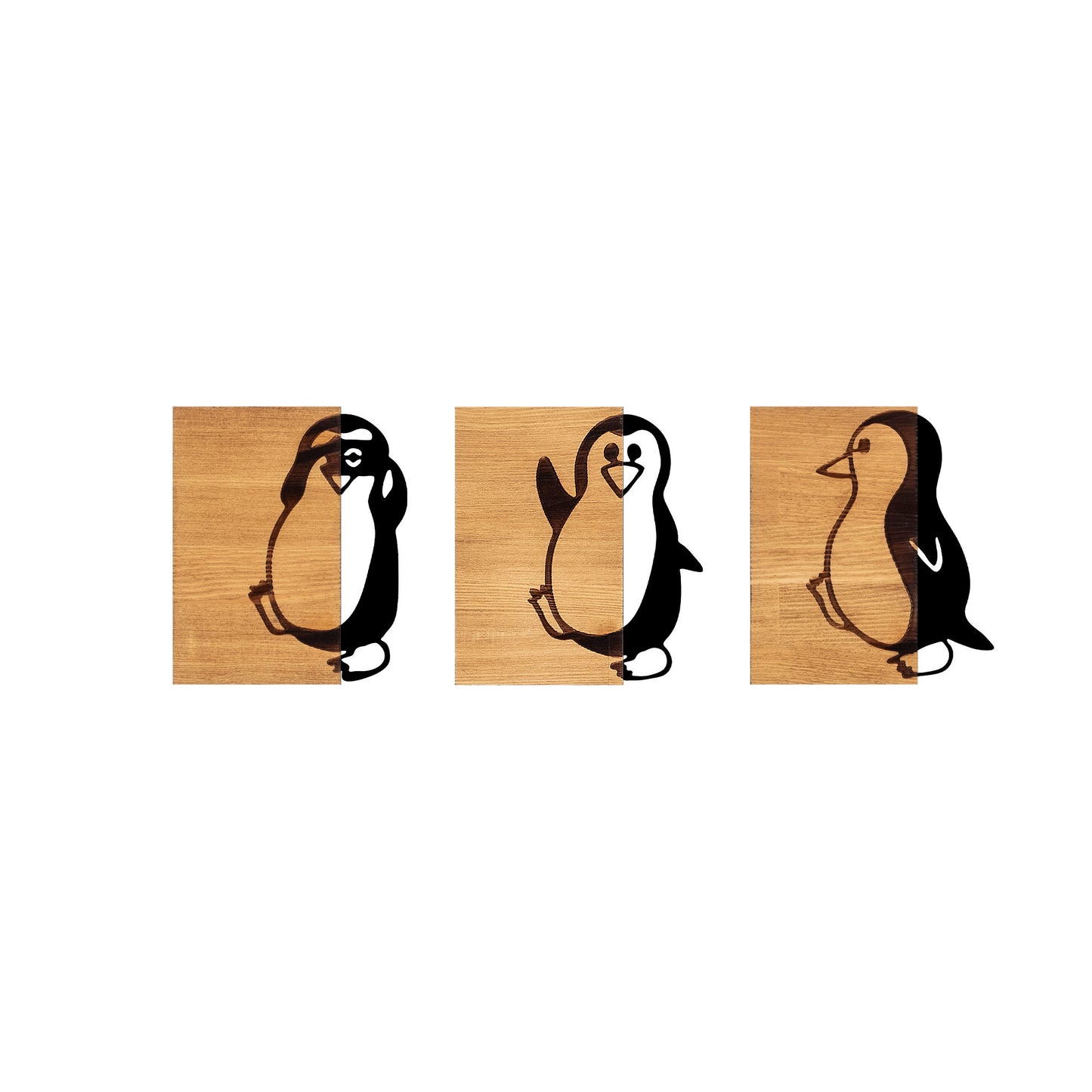 Drvena zidna dekoracija, Penguins - 336