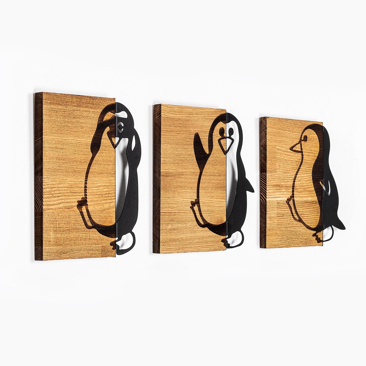 Drvena zidna dekoracija, Penguins - 336