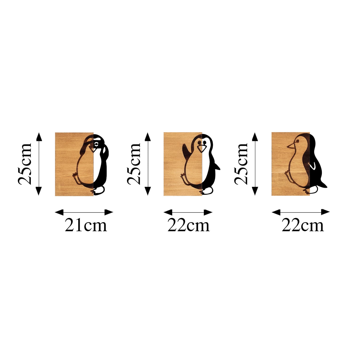 Drvena zidna dekoracija, Penguins - 336