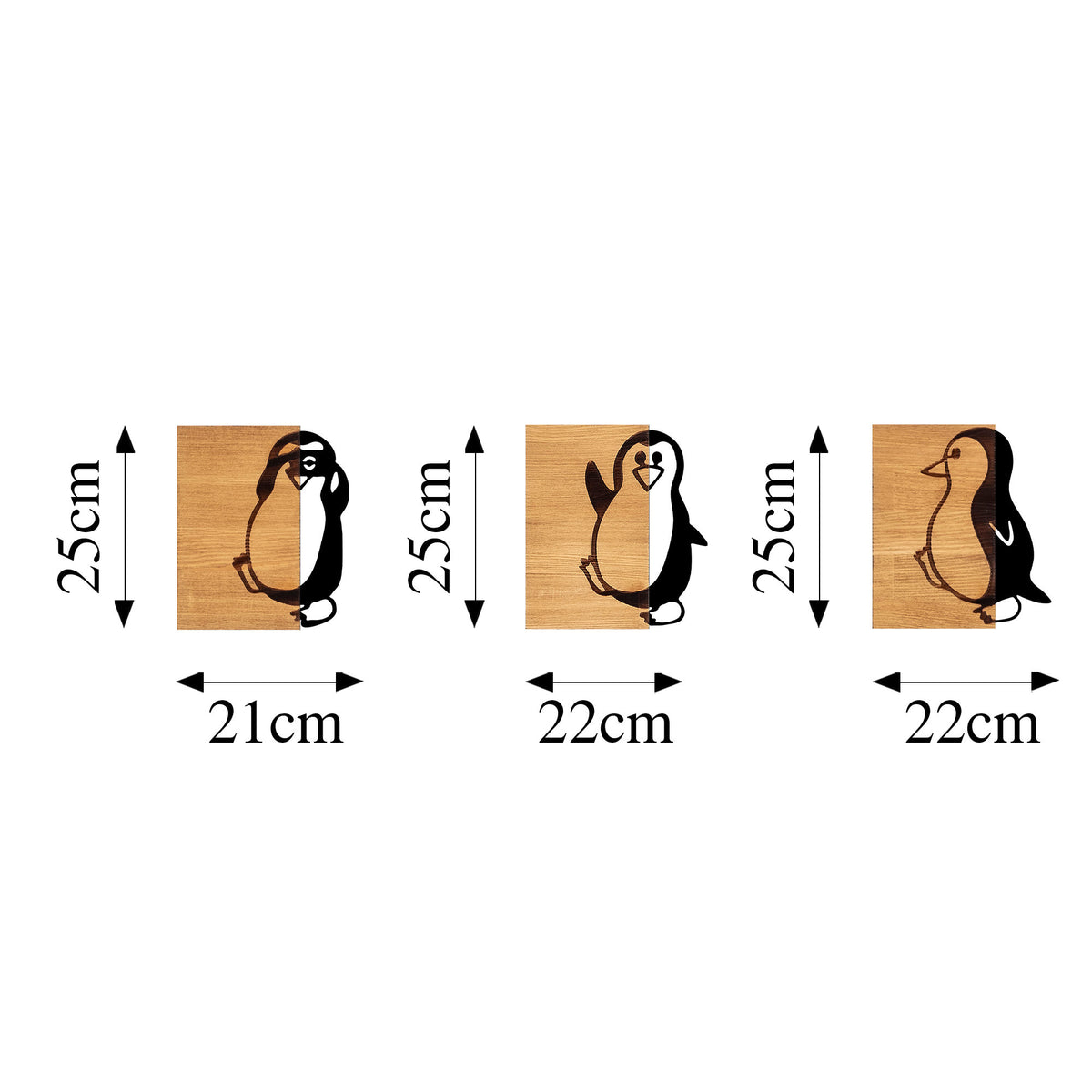 Drvena zidna dekoracija, Penguins - 336