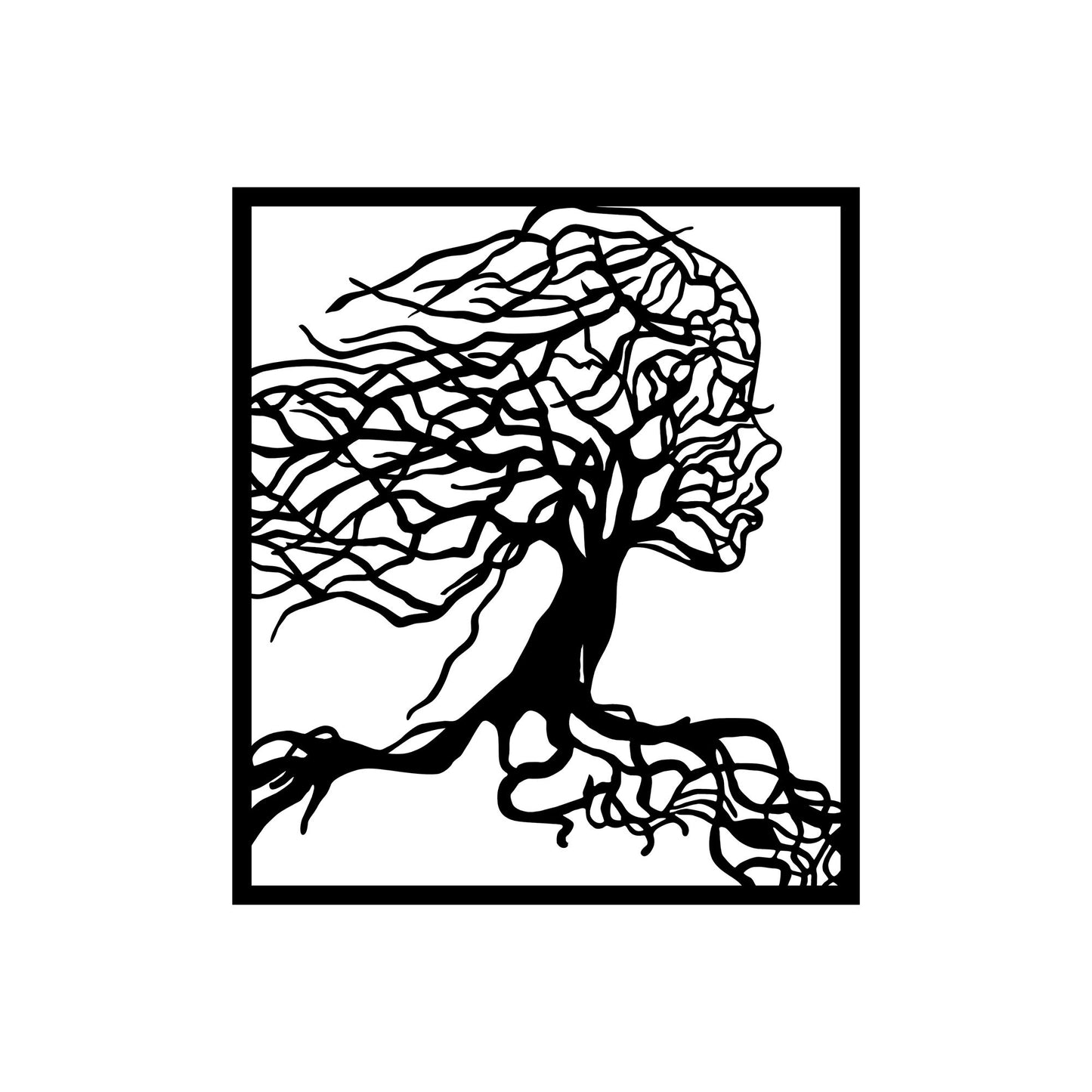 Metalna zidna dekoracija, Tree Woman - 261