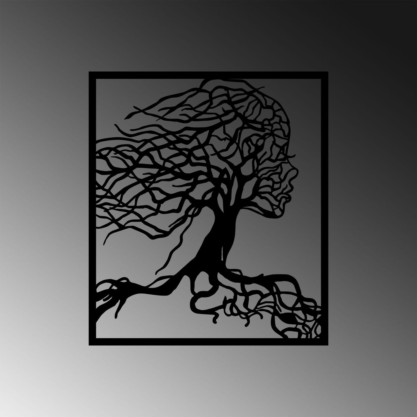Metalna zidna dekoracija, Tree Woman - 261