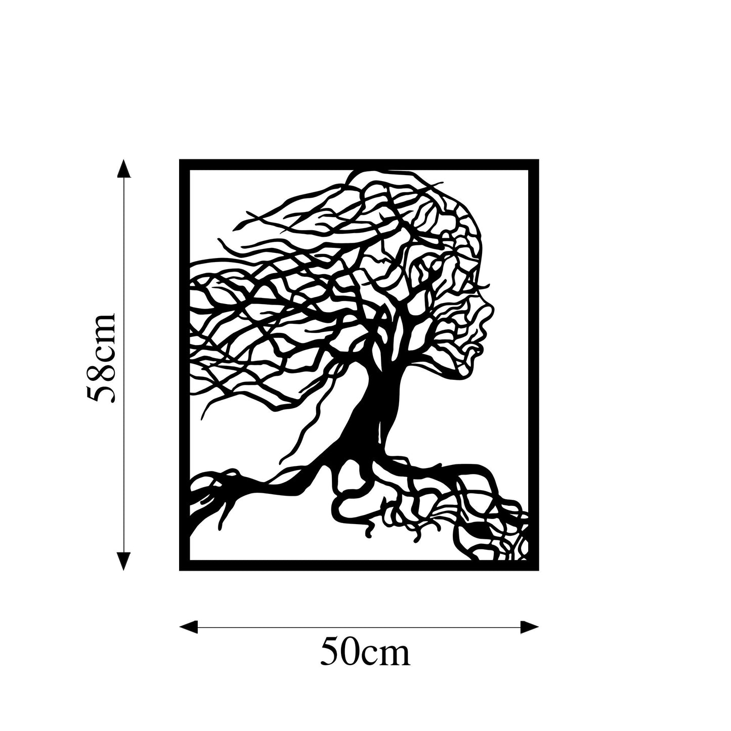 Metalna zidna dekoracija, Tree Woman - 261
