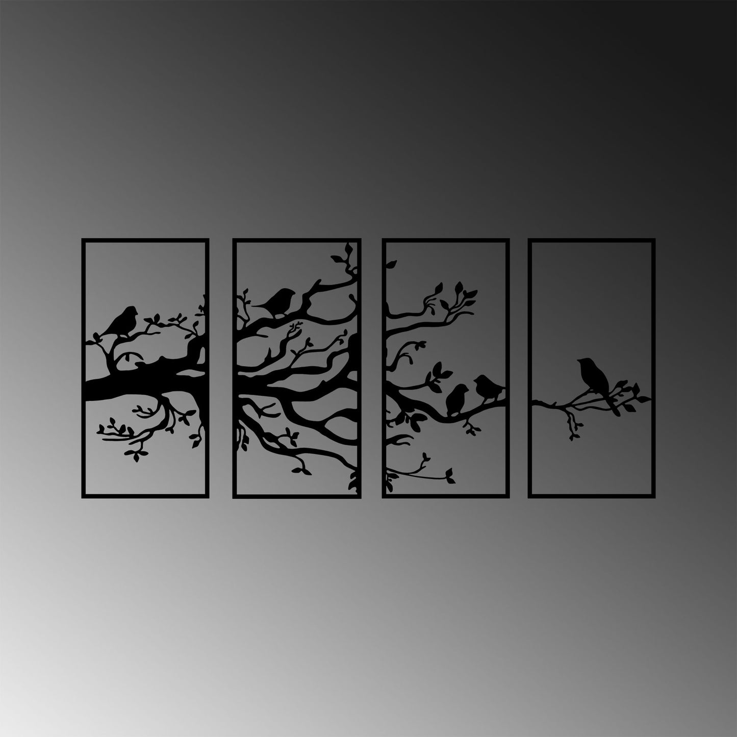 Metalna zidna dekoracija, Tree Branch And Birds - 269