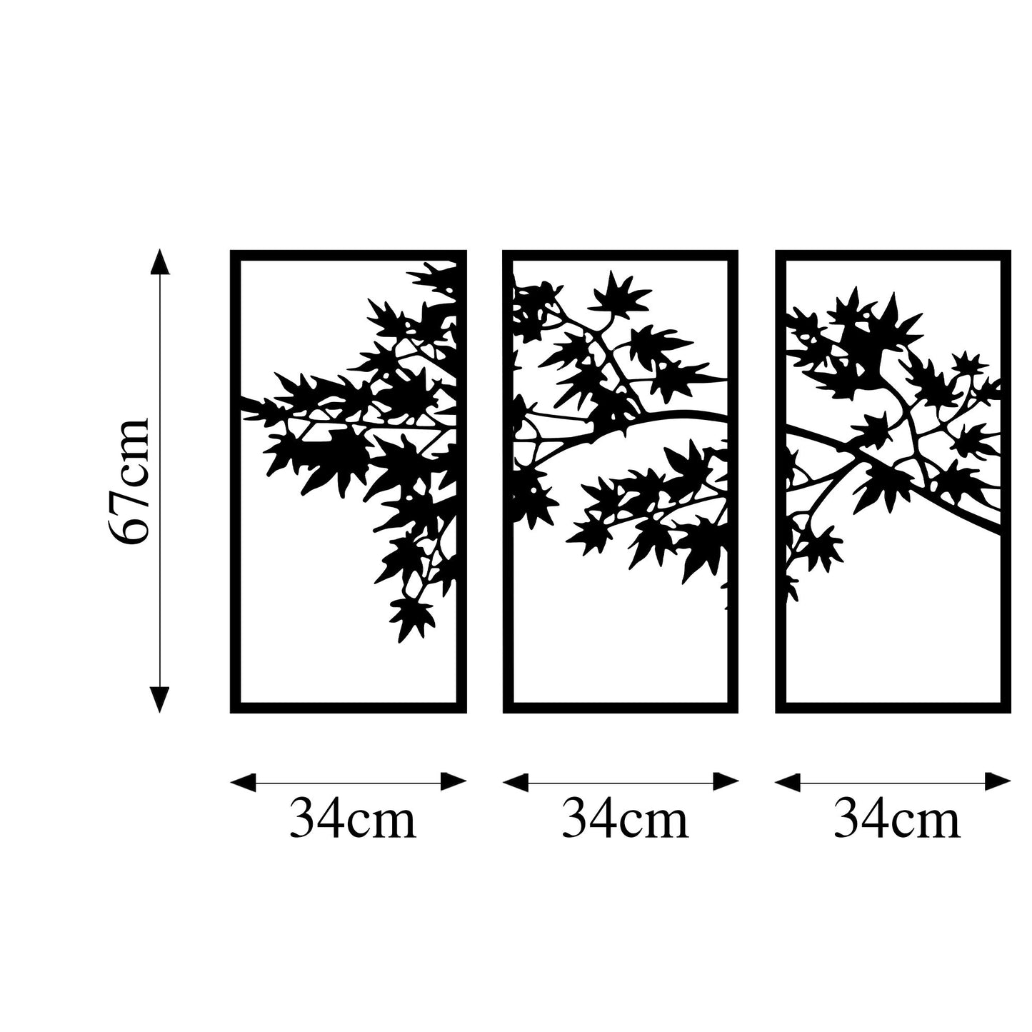 Metalna zidna dekoracija, Tree Branch - 281